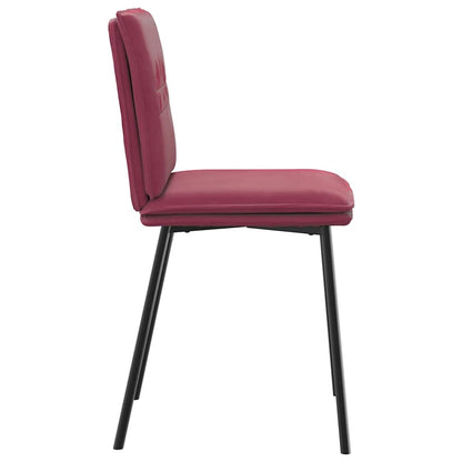 vidaXL Chaises de salle à manger 6 pcs Velours Rouge bordeaux