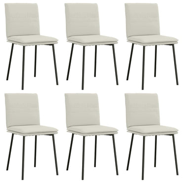 vidaXL Esszimmerstühle 6 Stk. Creme Samt