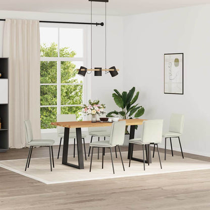 Esszimmerstühle 6 Stk. Creme Samt