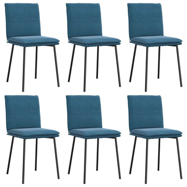 vidaXL Chaises de salle à manger 6 pcs Bleu velours