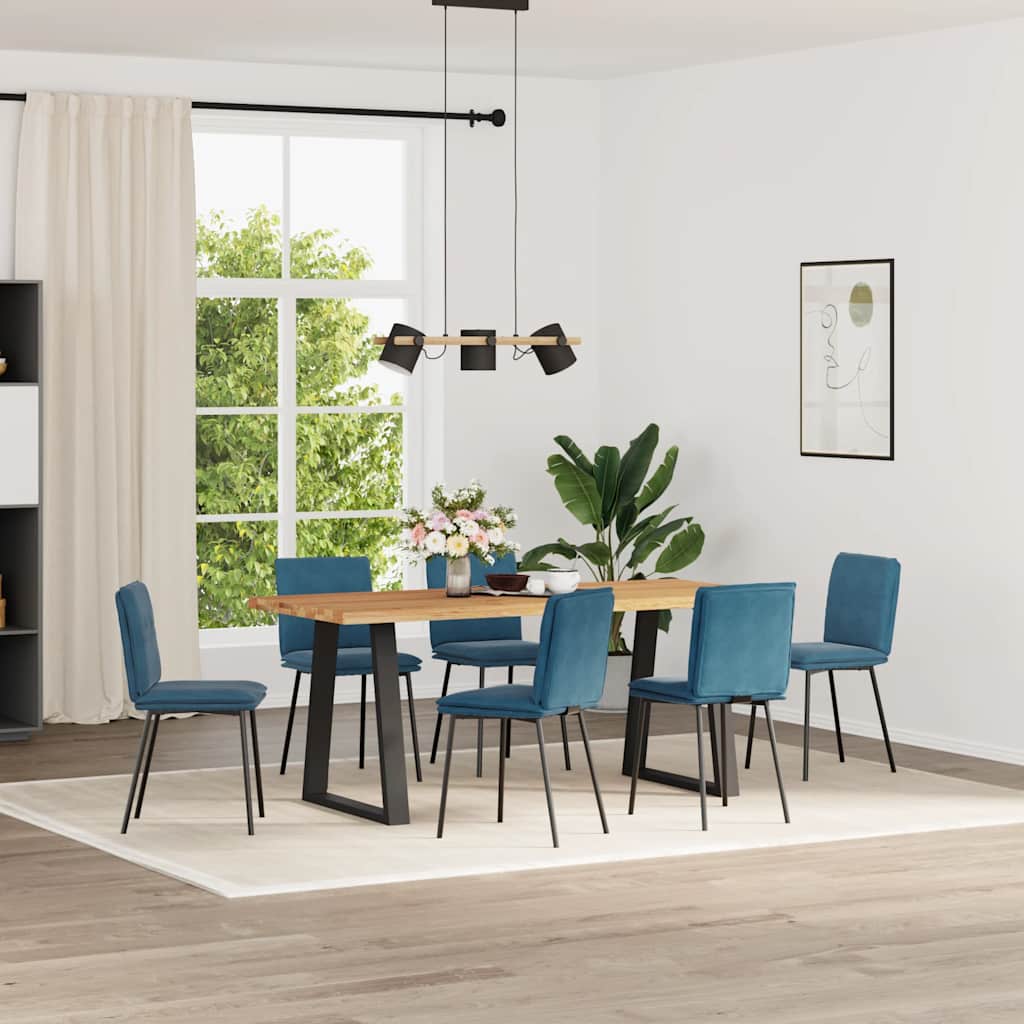 vidaXL Chaises de salle à manger 6 pcs Bleu velours