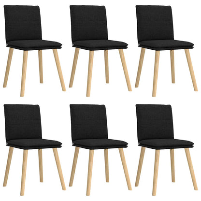 vidaXL Chaises de salle à manger 6 pcs Tissu noir