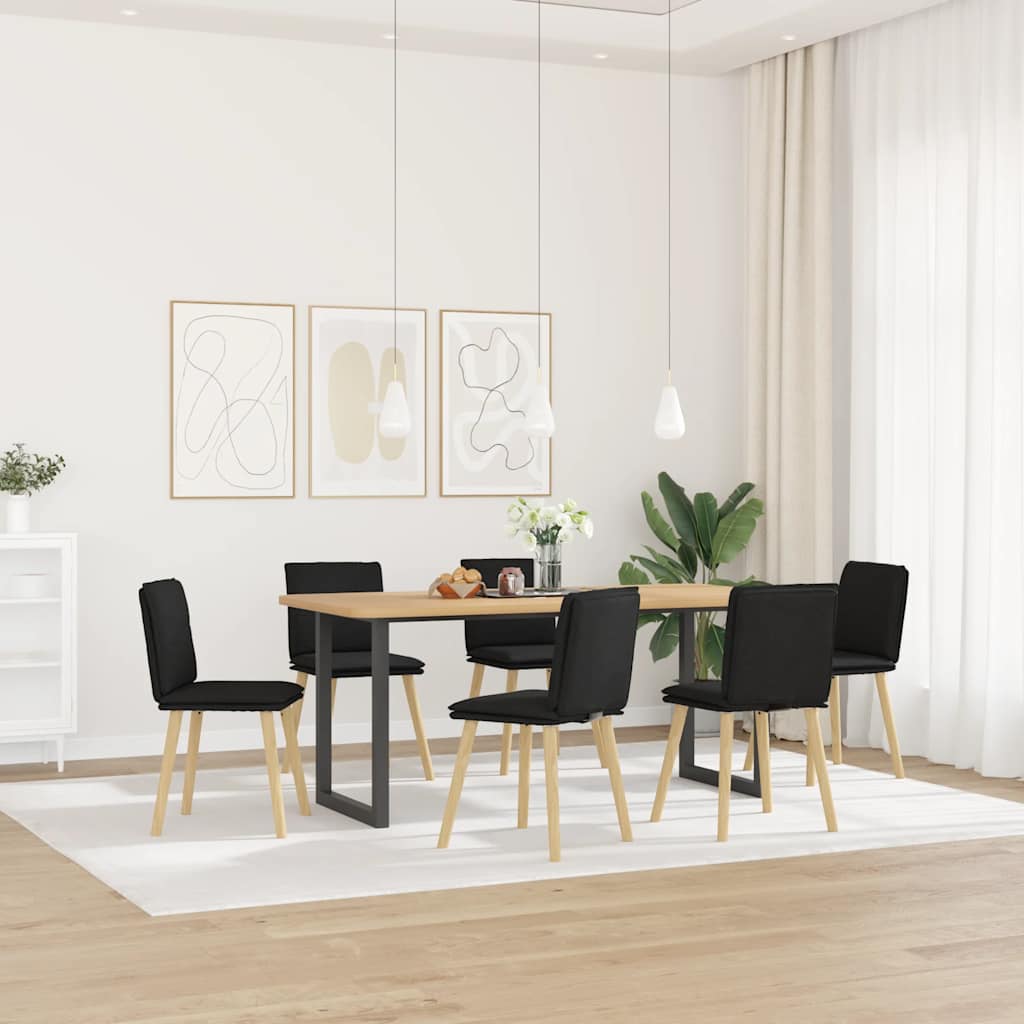 vidaXL Chaises de salle à manger 6 pcs Tissu noir