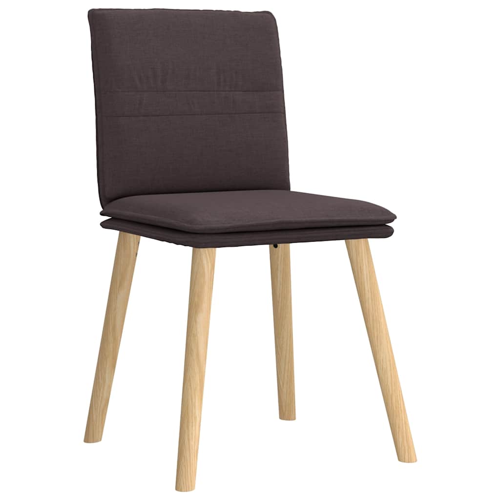 vidaXL Esszimmerstühle 6 Stk. Dunkelbraun Stoff