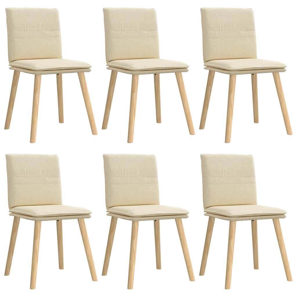 vidaXL Esszimmerstühle 6 Stk. Creme Stoff