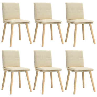 vidaXL Esszimmerstühle 6 Stk. Creme Stoff