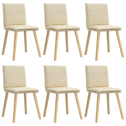 vidaXL Esszimmerstühle 6 Stk. Creme Stoff