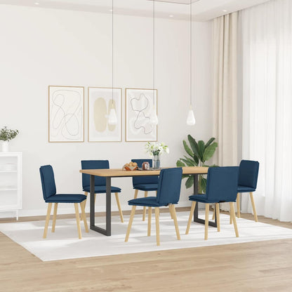 vidaXL Chaises de salle à manger 6 pcs Bleu Tissu