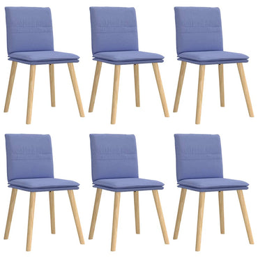 vidaXL Chaises de salle à manger 6 pcs Bleu Jean Tissu