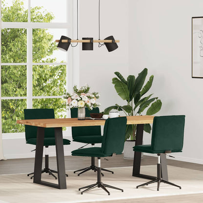 Esszimmerstühle 4 Stk. Dunkelgrün Samt