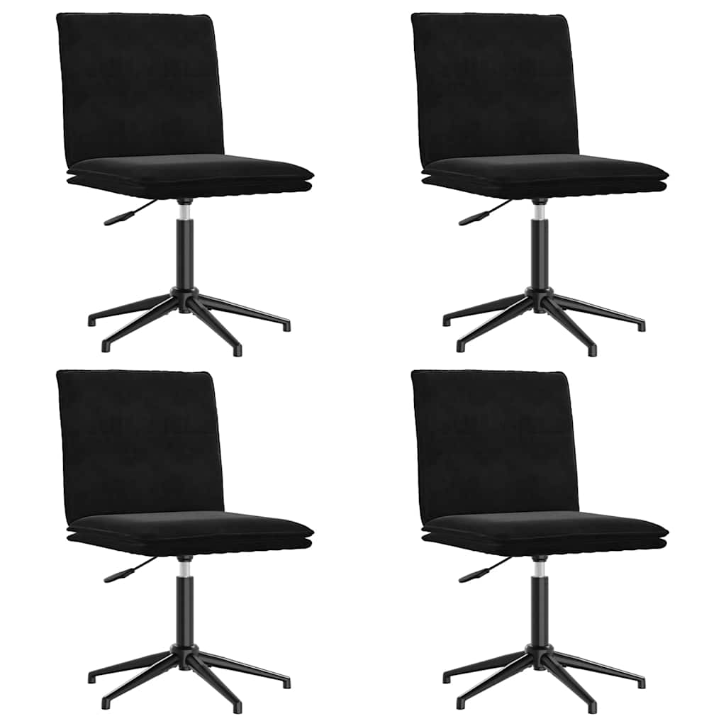 vidaXL Esszimmerstühle 4 Stk. Schwarz Samt