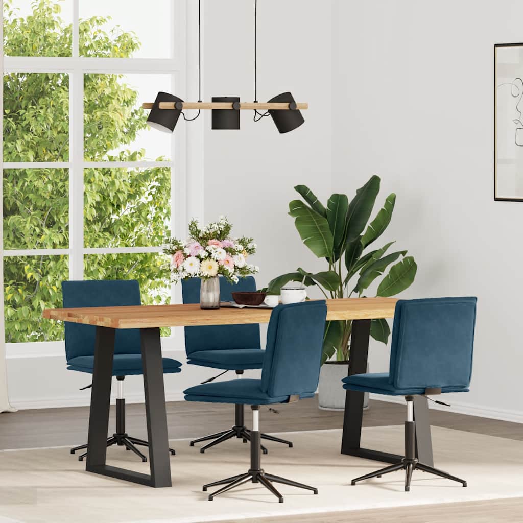 vidaXL Esszimmerstühle 4 Stk. Blau Samt