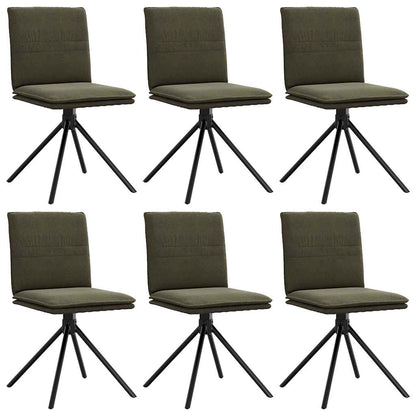vidaXL Chaises de salle à manger 6 pcs Vert armée Aspect daim