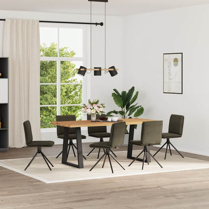 vidaXL Chaises de salle à manger 6 pcs Vert armée Aspect daim