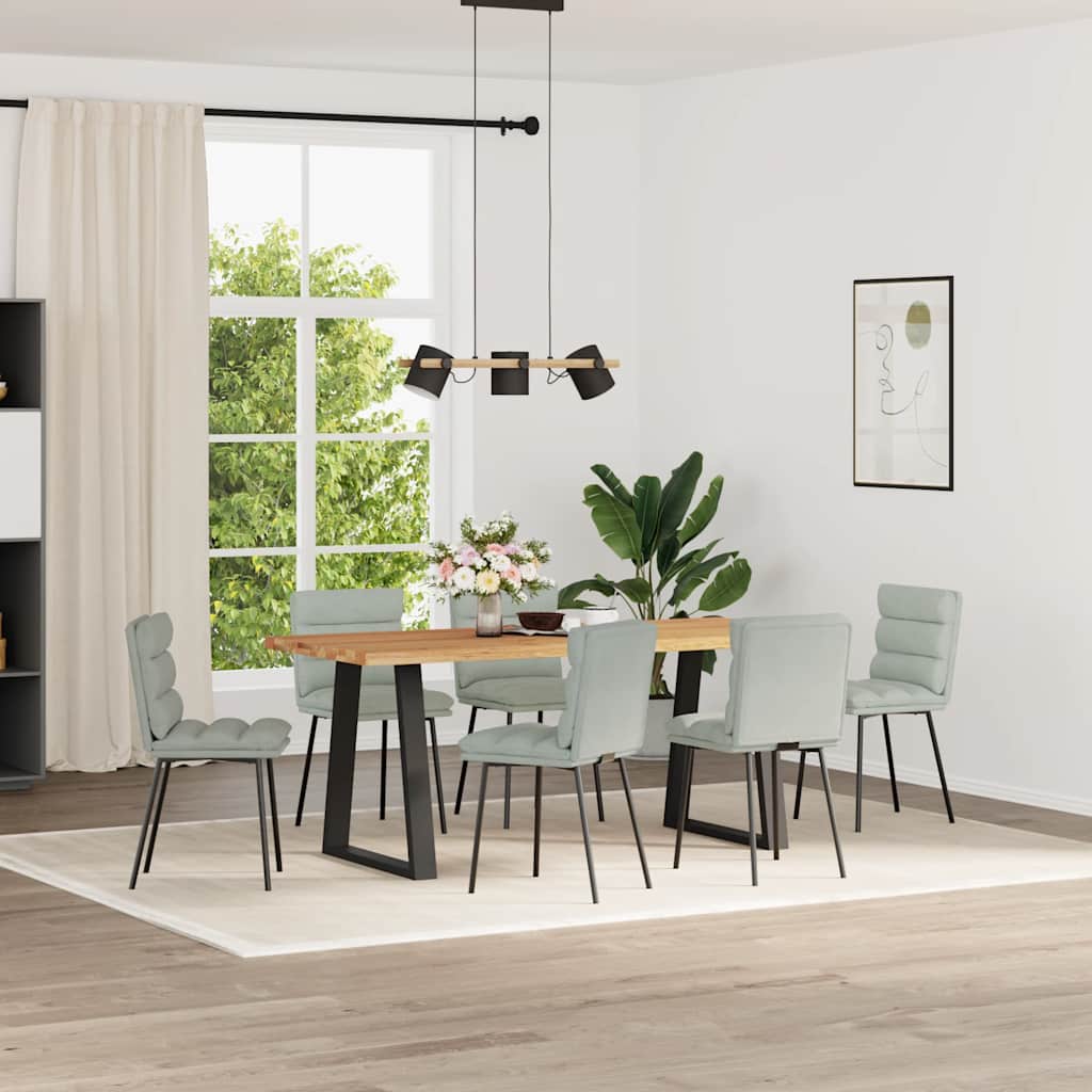 vidaXL Esszimmerstühle 6 Stk. Hellgrau Samt