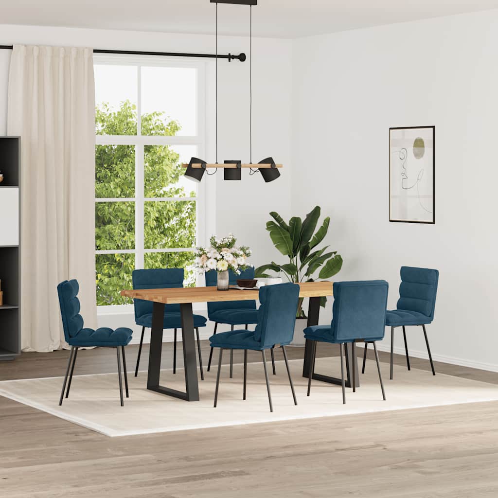 vidaXL Esszimmerstühle 6 Stk. Blau Samt