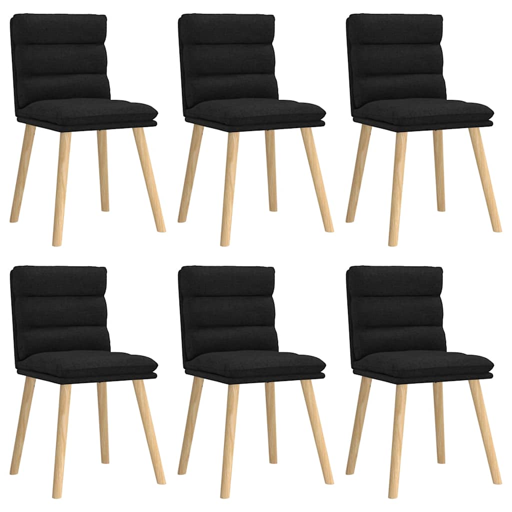 vidaXL Esszimmerstühle 6 Stk. Schwarz Stoff