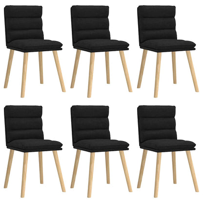 vidaXL Esszimmerstühle 6 Stk. Schwarz Stoff