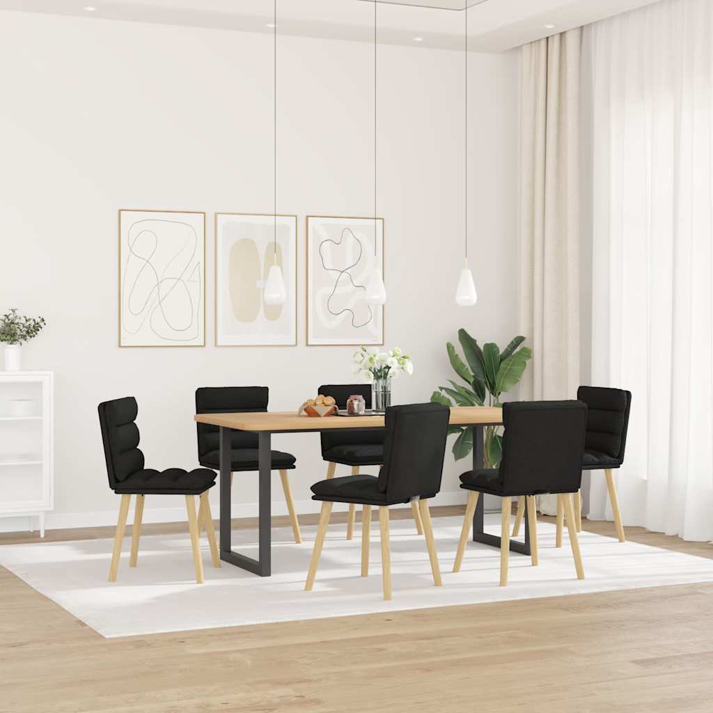 vidaXL Esszimmerstühle 6 Stk. Schwarz Stoff