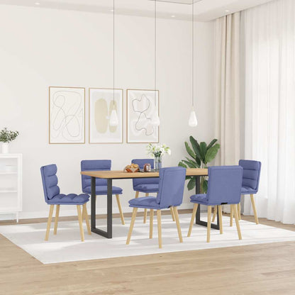 vidaXL Esszimmerstühle 6 Stk. Jeansblau Stoff