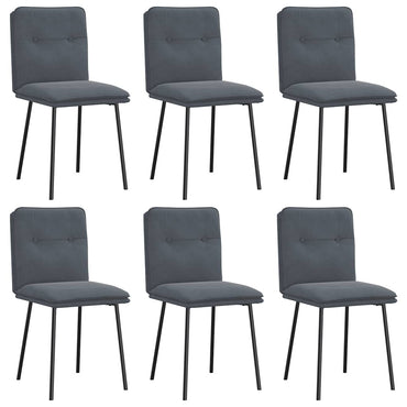 vidaXL Esszimmerstühle 6 Stk. Dunkelgrau Samt