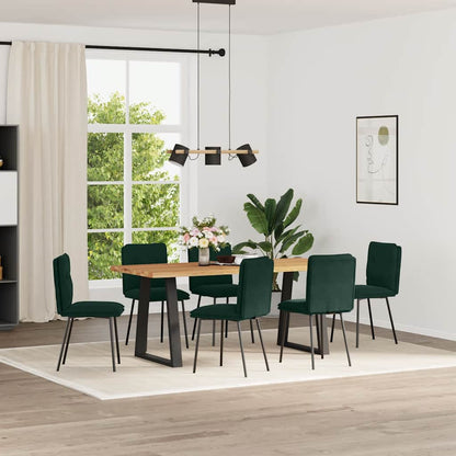vidaXL Esszimmerstühle 6 Stk. Dunkelgrün Samt