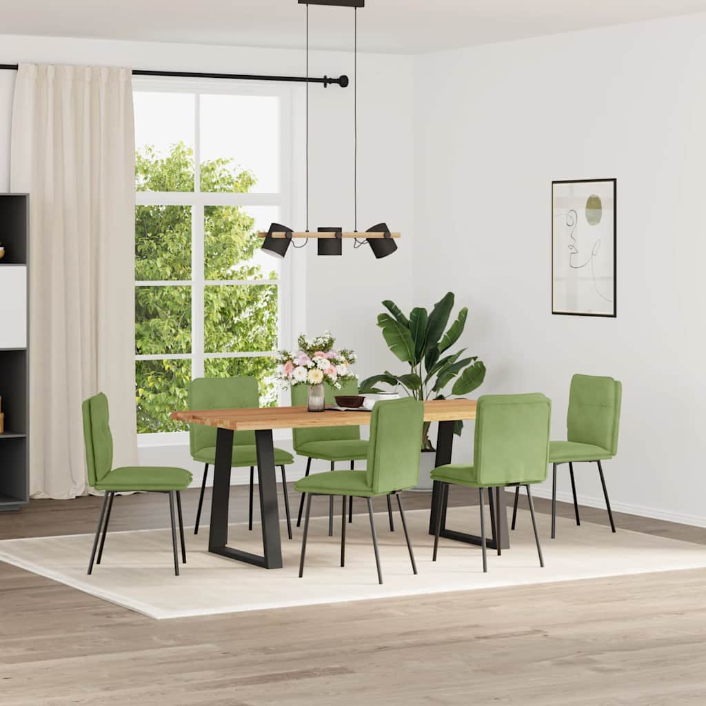 vidaXL Esszimmerstühle 6 Stk. Hellgrün Samt