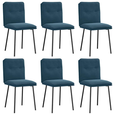 vidaXL Chaises de salle à manger 6 pcs Bleu velours