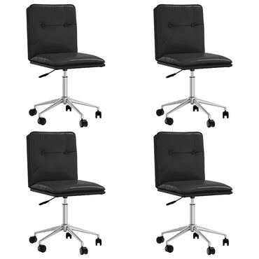 vidaXL Chaises de salle à manger 4 pcs Similicuir Noir