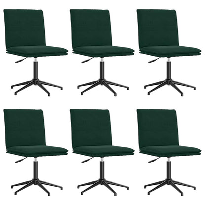 vidaXL Esszimmerstühle 6 Stk. Dunkelgrün Samt