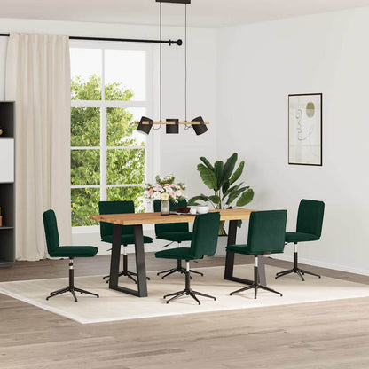 vidaXL Esszimmerstühle 6 Stk. Dunkelgrün Samt