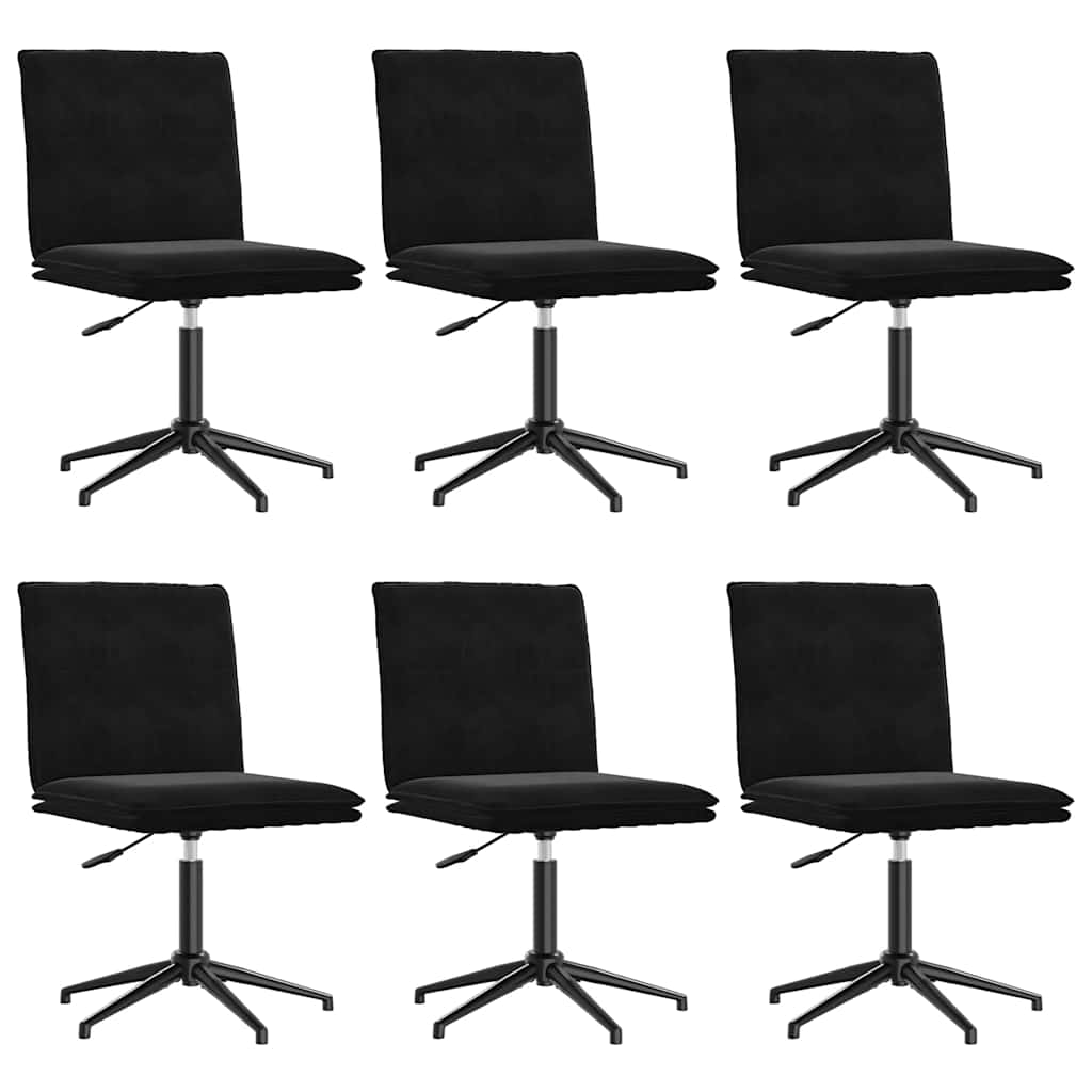 vidaXL Esszimmerstühle 6 Stk. Schwarz Samt