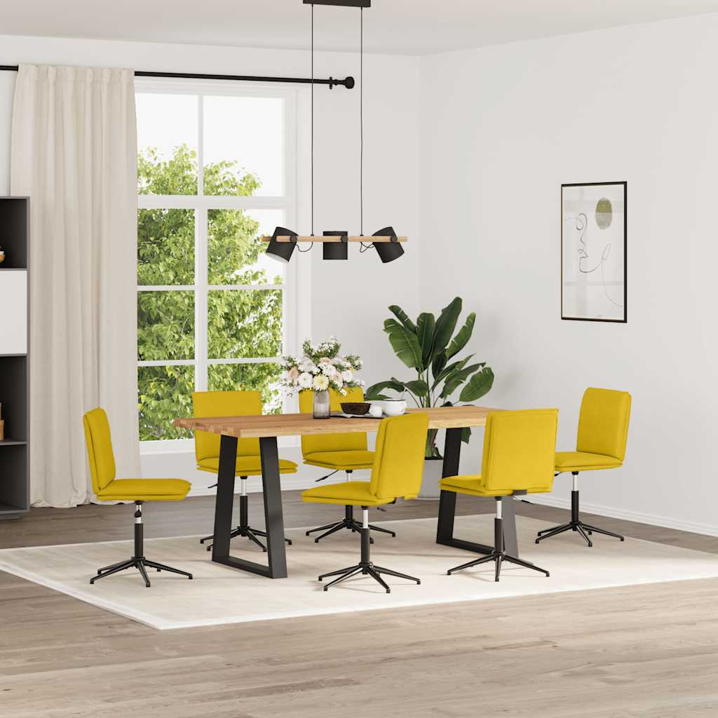 vidaXL Chaises de salle à manger 6 pcs Velours jaune