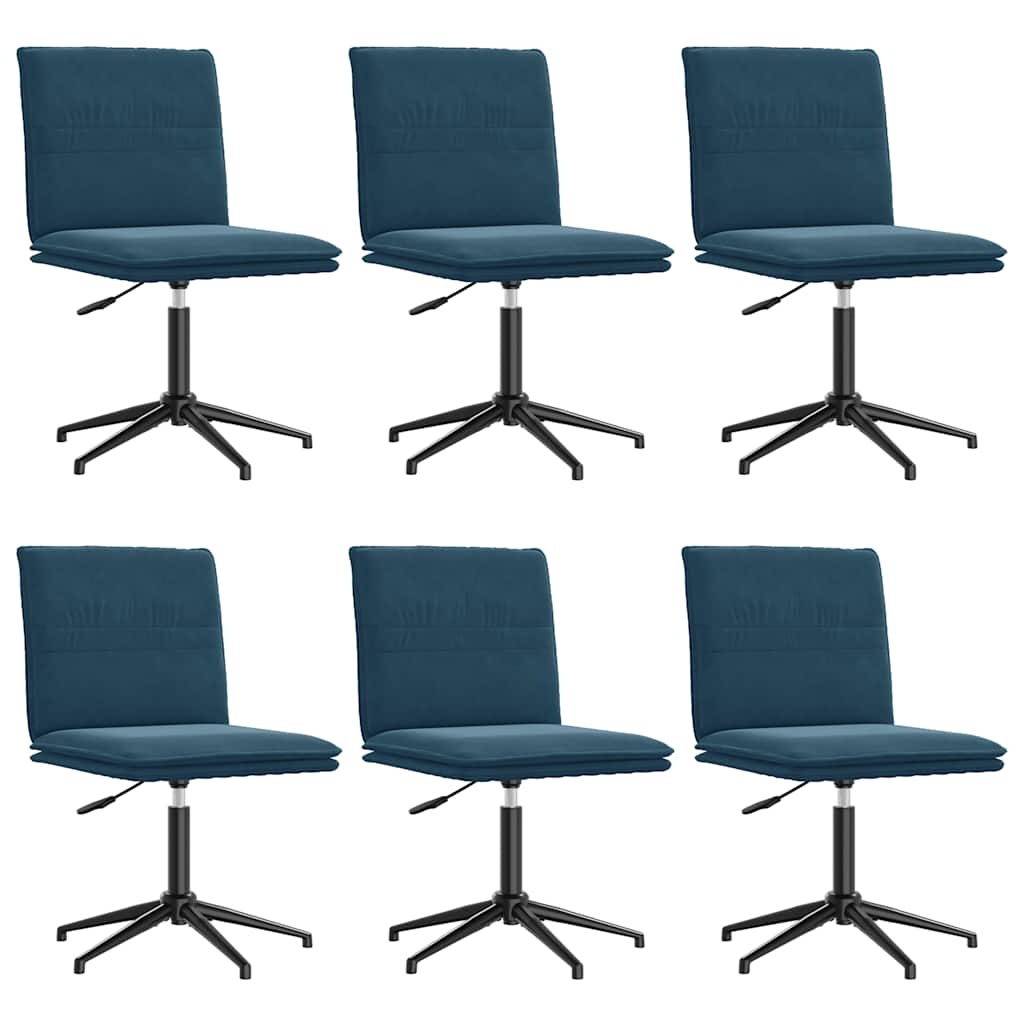 vidaXL Chaises de salle à manger 6 pcs Bleu velours