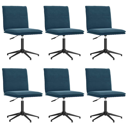 vidaXL Chaises de salle à manger 6 pcs Bleu velours