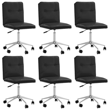 vidaXL Chaises de salle à manger 6 pcs Similicuir Noir