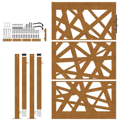 Gartentor 100x150 cm Cortenstahl Helles Design