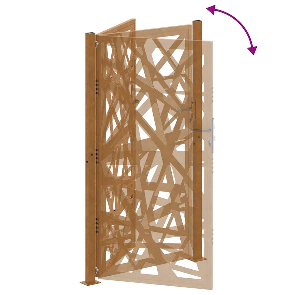 Gartentor 100x200 cm Cortenstahl Helles Design