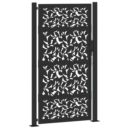 Gartentor Schwarz 100x175 cm Stahlblatt-Design