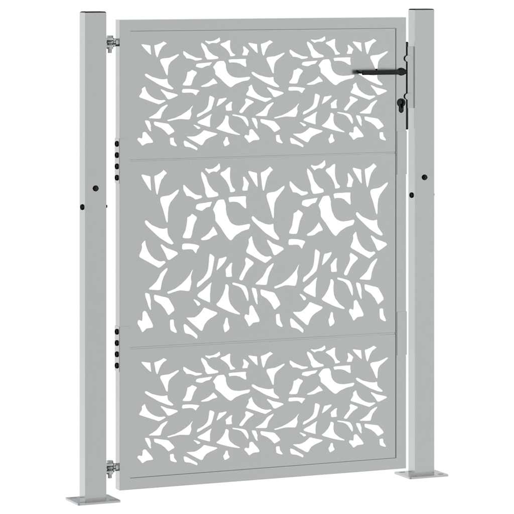 Gartentor 100x125 cm Verwitterungsstahl Blattdesign