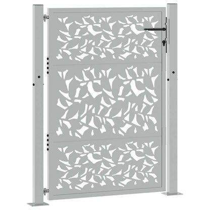 Gartentor 100x125 cm Verwitterungsstahl Blattdesign