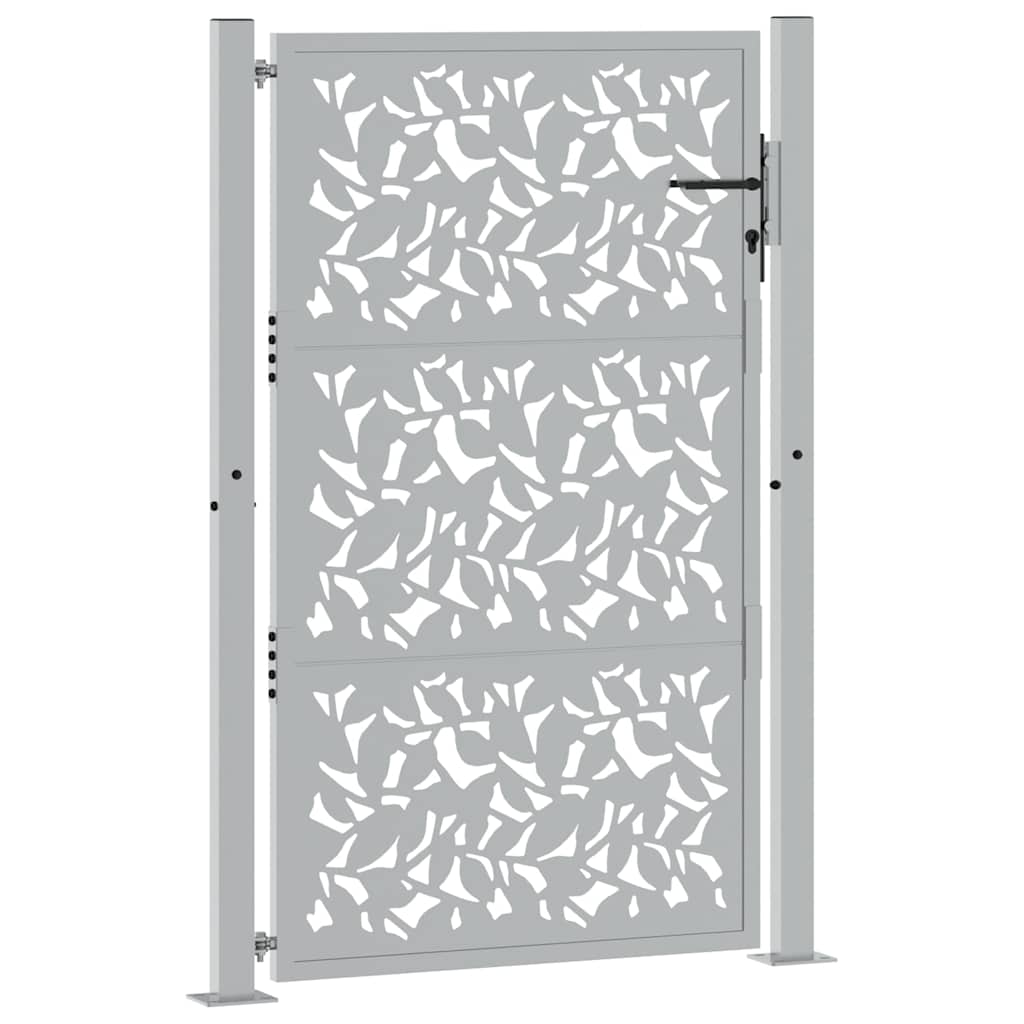 Gartentor 100x150 cm Wetterfester Stahl Blattdesign