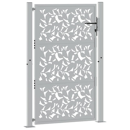 Gartentor 100x150 cm Wetterfester Stahl Blattdesign