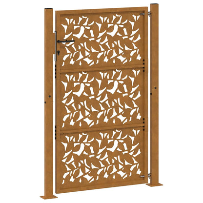 Gartentor 100x150 cm Wetterfester Stahl Blattdesign