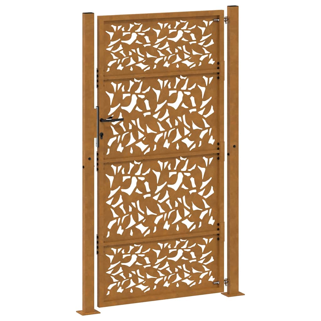 Gartentor 100x175 cm Wetterfester Stahl Blattdesign