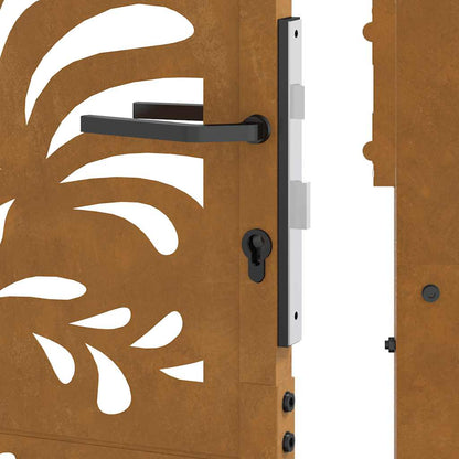 Gartentor 100x100 cm Verwitterungsstahl Wellendesign