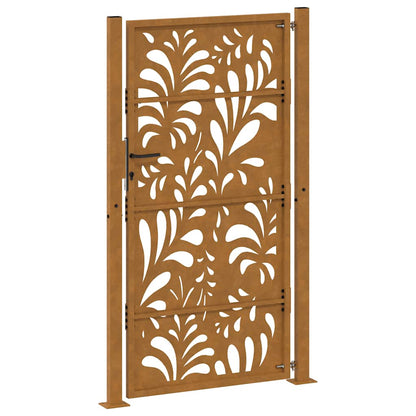 Gartentor 100x200 cm Verwitterungsstahl Wellendesign