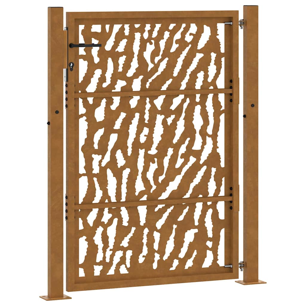 Gartentor 100x150 cm Verwitterungsstahl Trace-Design