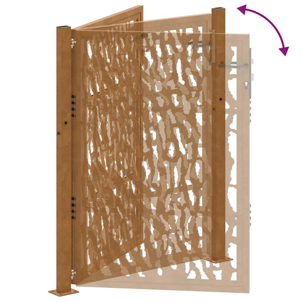 Gartentor 100x150 cm Verwitterungsstahl Trace-Design