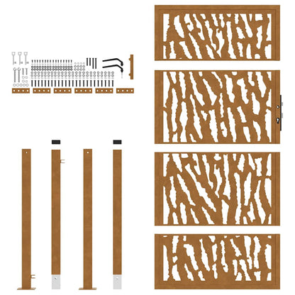 Gartentor 100x175 cm Verwitterungsstahl Trace-Design
